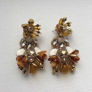 J.Crew NWOT Floral Beaded Statement Earrings